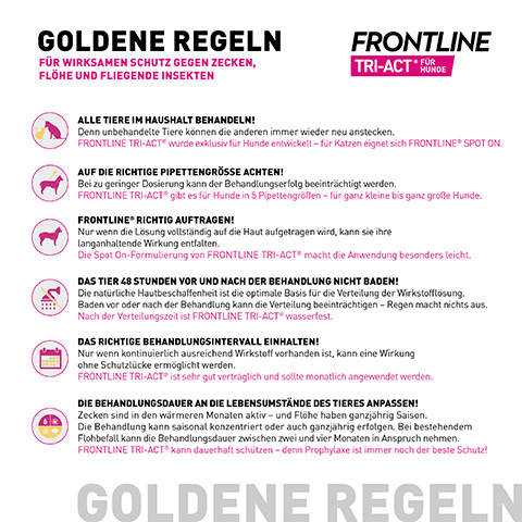 Die Goldenen Regeln für die Anwendung von Frontline Tri-Act einfach erklärt.